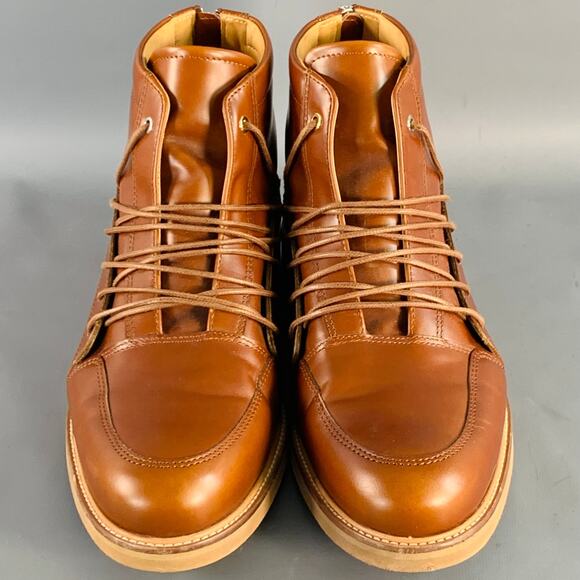 WANT LES ESSENTIELS DE LA VIE Size 11 Brown Leather Lace-Up Ankle Boots - Picture 4 of 8